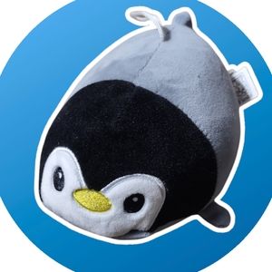 •Fiesta Penny -6in cute penguin plush color yellow, gray, black , and white